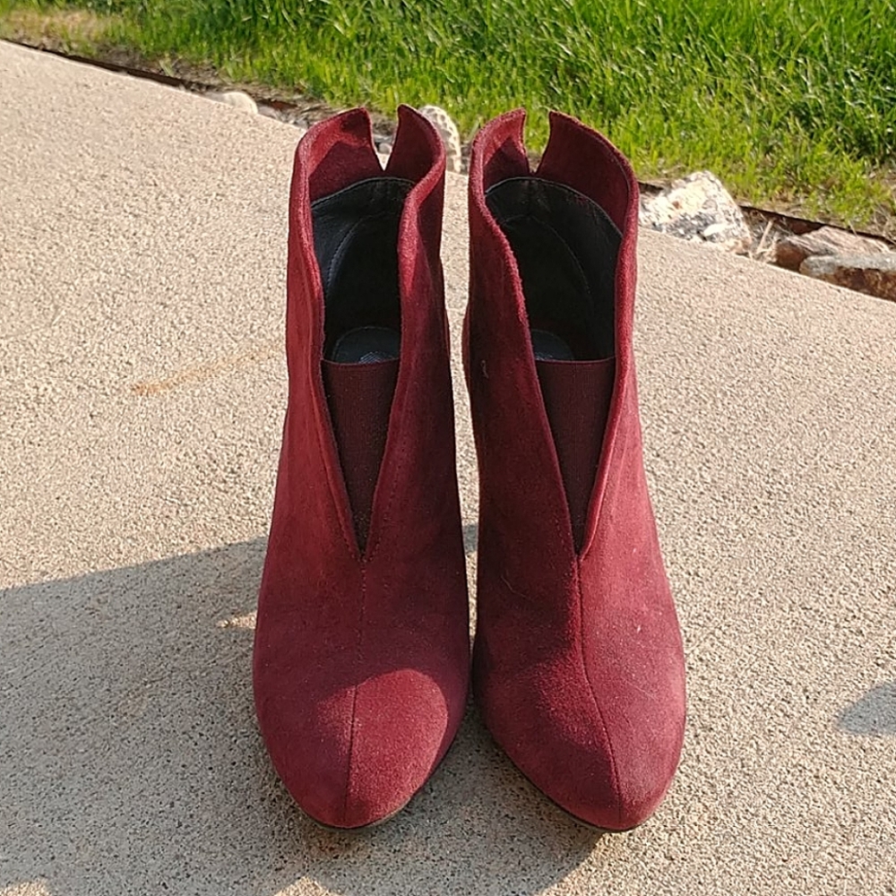 Eric Michael burgundy suede booties